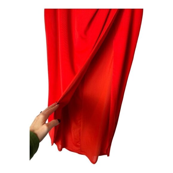 Dundas X Revolve Red Front Slit Jersey Knit Siouxsie Midi Skirt Size S - Picture 6 of 11